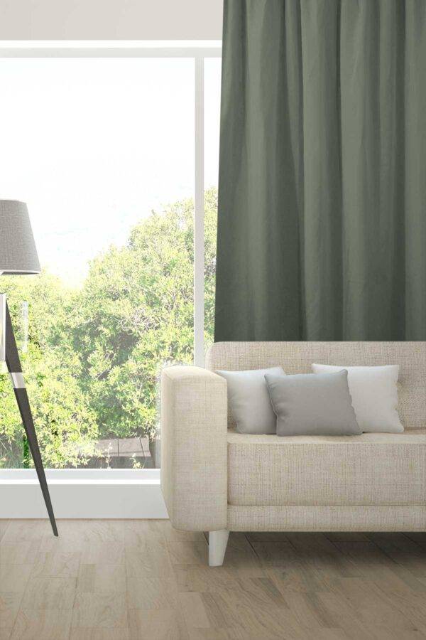 Nachtvorhang BELUNA Fischbacher 1819 Graugrün [119]