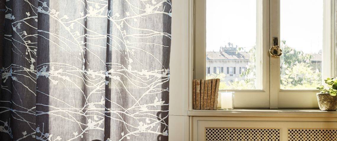 Vorhänge kurz: Vorhang von Fischbacher 1819 hochwertiger Stoff mit Muster