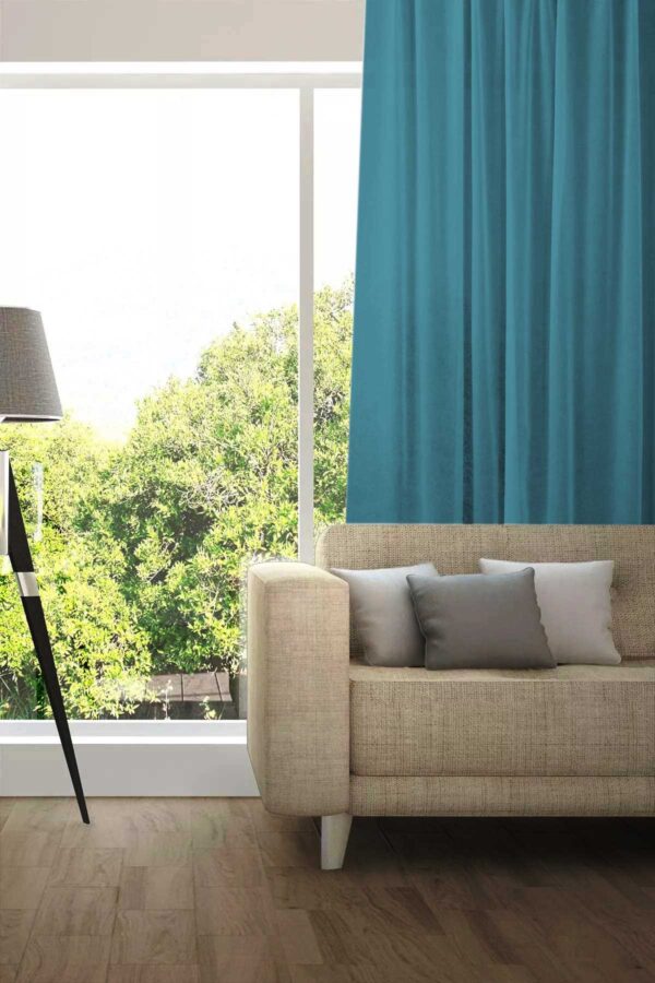 Tagesvorhang MADRID CS IV Abschluss rechts Azurblau [129]