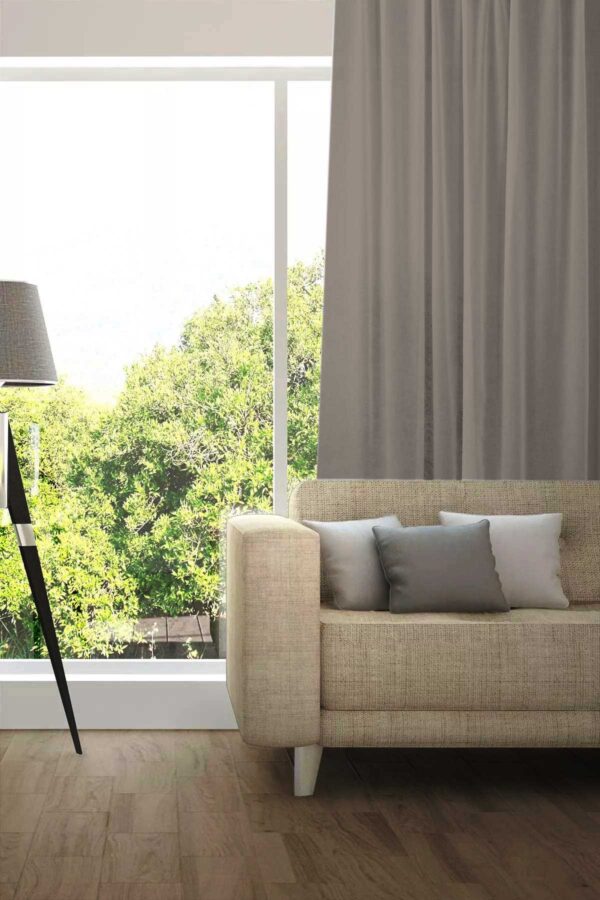 Tagesvorhang MADRID CS IV Abschluss rechts Braungrau [247]