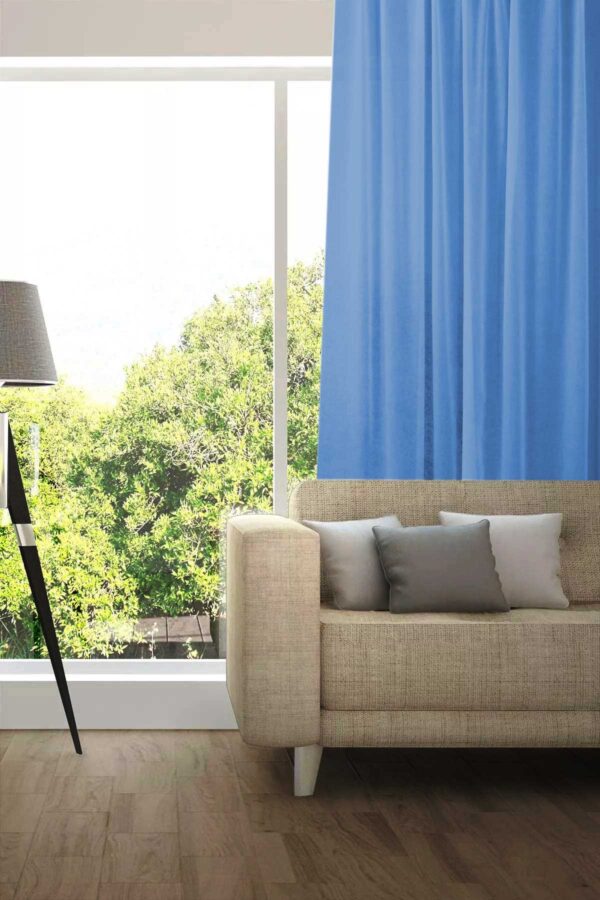 Tagesvorhang MADRID CS IV Abschluss rechts Brillantblau [131]