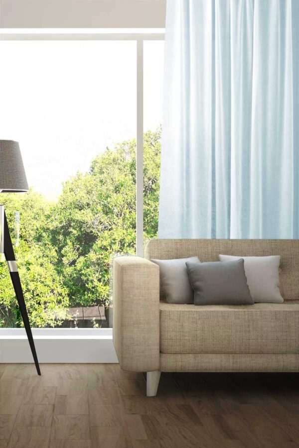 Tagesvorhang MADRID CS IV Abschluss rechts Hellblau [101]