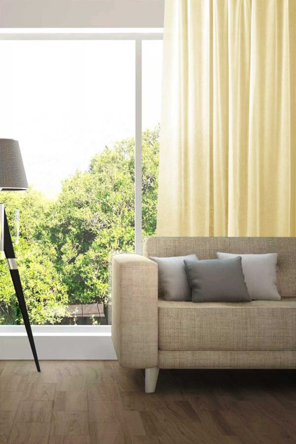 Tagesvorhang MADRID CS IV Abschluss rechts Helles Pastellgelb [183]