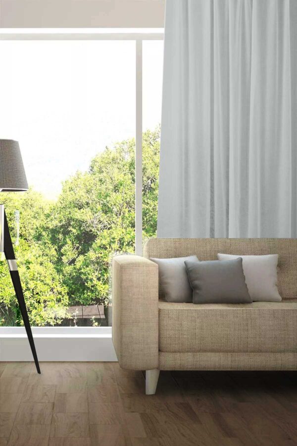 Tagesvorhang MADRID CS IV Abschluss rechts Hellgrau [105]