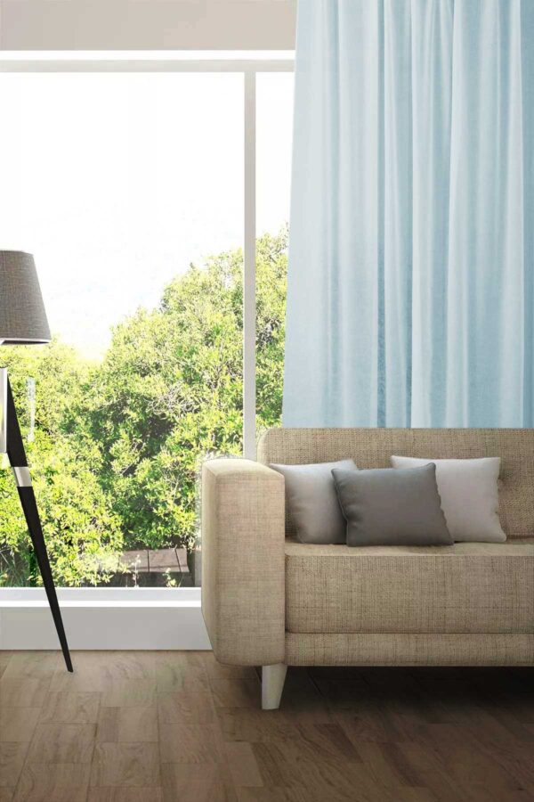 Tagesvorhang MADRID CS IV Abschluss rechts Himmelblau [121]