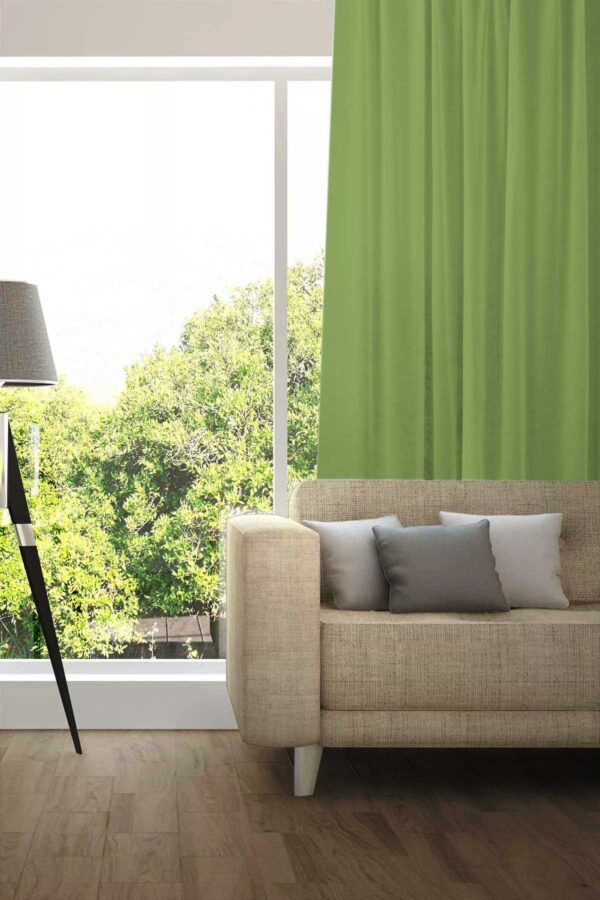 Tagesvorhang MADRID CS IV Abschluss rechts Olivgrün [134]