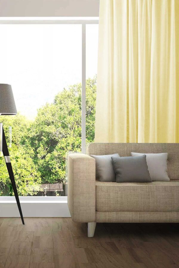 Tagesvorhang MADRID CS IV Abschluss rechts Pastellgelb [113]