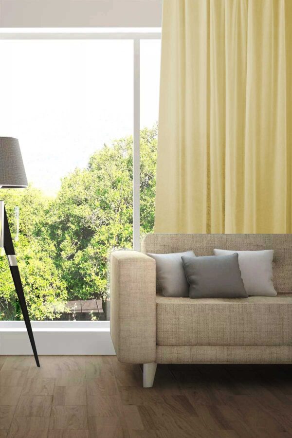 Tagesvorhang MADRID CS IV Abschluss rechts Sandgelb [133]