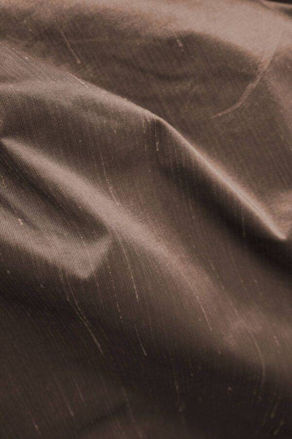 Stoffmuster Massvorhang Fischbacher AIM dunkelbraun Naturseide Stoffmuster Massvorhang Fischbacher AIM dunkelbraun Naturseide