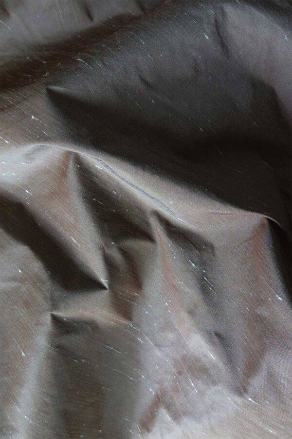 Stoffmuster Massvorhang Fischbacher AIM petrolbraun Naturseide Stoffmuster Massvorhang Fischbacher AIM petrolbraun Naturseide