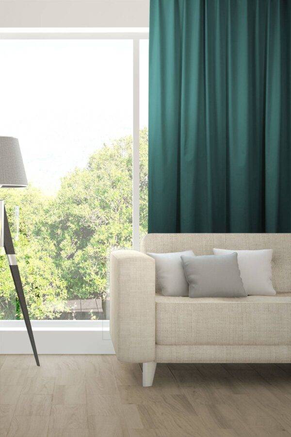 ABLION Blackout Vorhang nach Mass Fischbacher 1819 komplette Verdunkelung Petrolgrün [709]