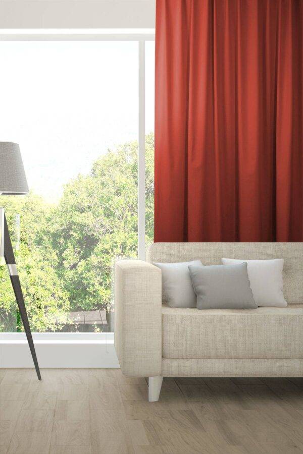 ABLION Blackout Vorhang nach Mass Fischbacher 1819 komplette Verdunkelung Rot [702]