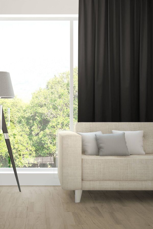 ABLION Blackout Vorhang nach Mass Fischbacher 1819 komplette Verdunkelung Schwarz [706]