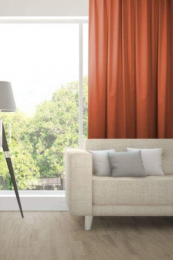 ABLION Blackout Vorhang nach Mass Fischbacher 1819 komplette Verdunkelung Terracotta [733]