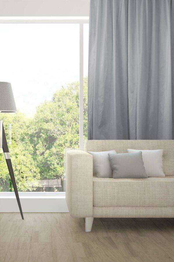 AIM Nachtvorhang Wohnzimmer flammhemmend Seiden-Optik Edelknitter Jeansblau [501]