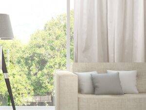 AIM Nachtvorhang Wohnzimmer flammhemmend Seiden-Optik Edelknitter Weiss [500]