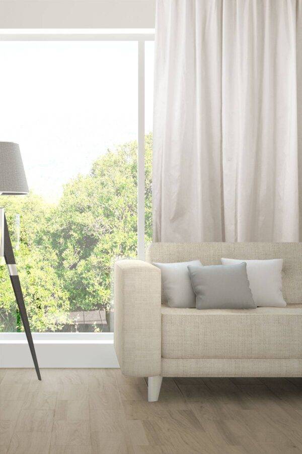 AIM Nachtvorhang Wohnzimmer flammhemmend Seiden-Optik Edelknitter Weiss [500]