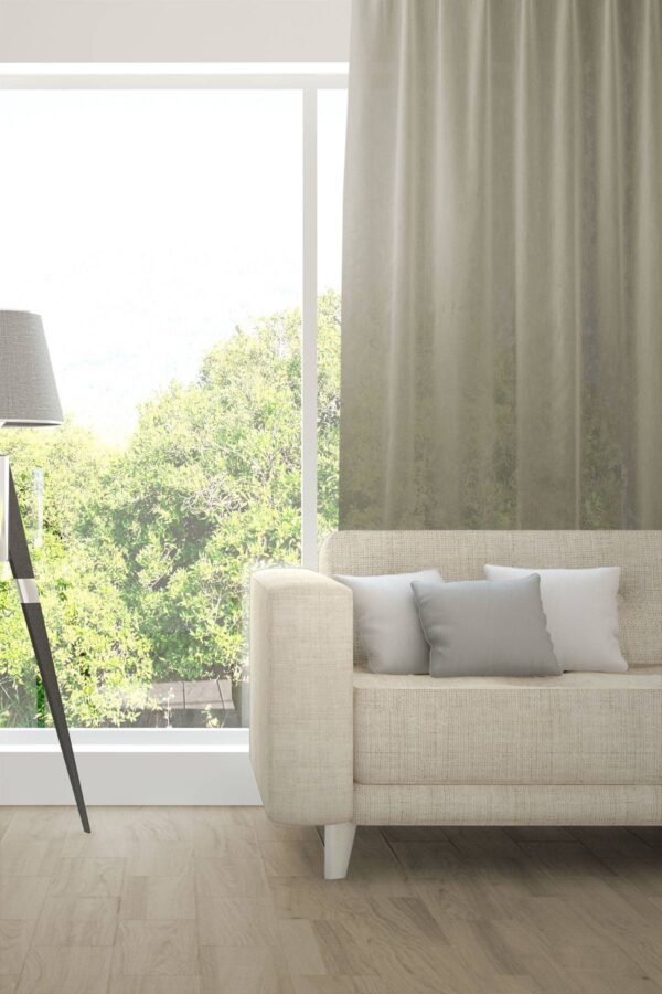 BONUS Tagesvorhang elegante Naturoptik Fischbacher 1819 Beige [117]