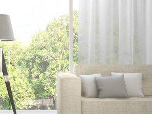 BONUS Tagesvorhang elegante Naturoptik Fischbacher 1819 Weiss [100]