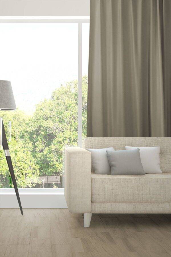 Nachtvorhang IDRA Fischbacher 1819 eleganter Glanz Wohnzimmer Beigegrau [727]