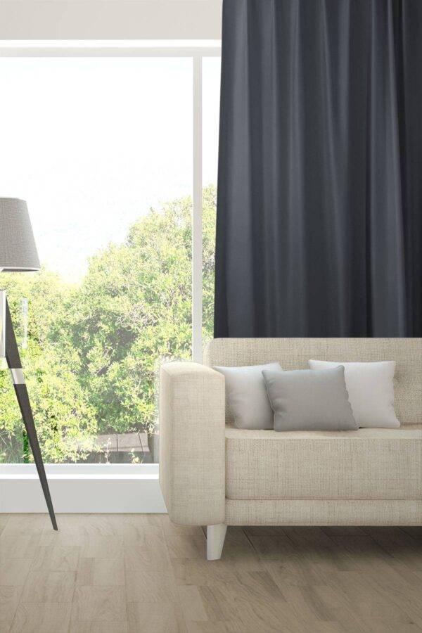 Nachtvorhang IDRA Fischbacher 1819 eleganter Glanz Wohnzimmer Blaugrau [701]