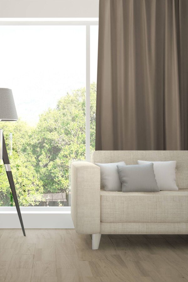 Nachtvorhang IDRA Fischbacher 1819 eleganter Glanz Wohnzimmer Braungrau [737]