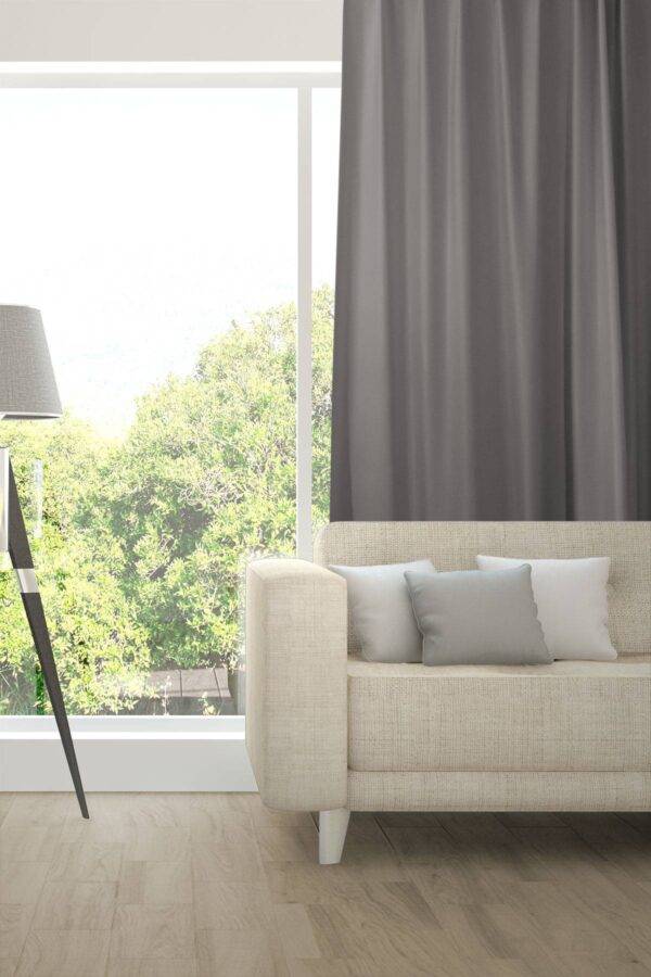 Nachtvorhang IDRA Fischbacher 1819 eleganter Glanz Wohnzimmer Titangrau [705]