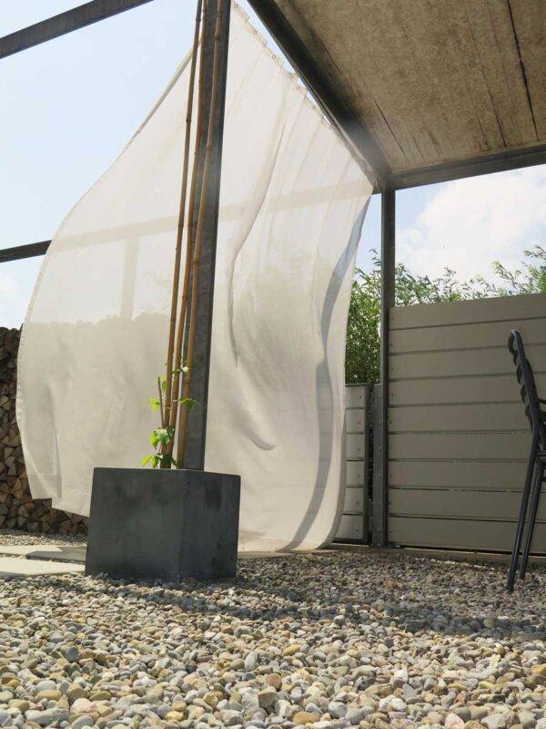 Outdoor-Vorhang SONNEN-TAG von Fischbacher 1819 nach Mass (ecruweiss).