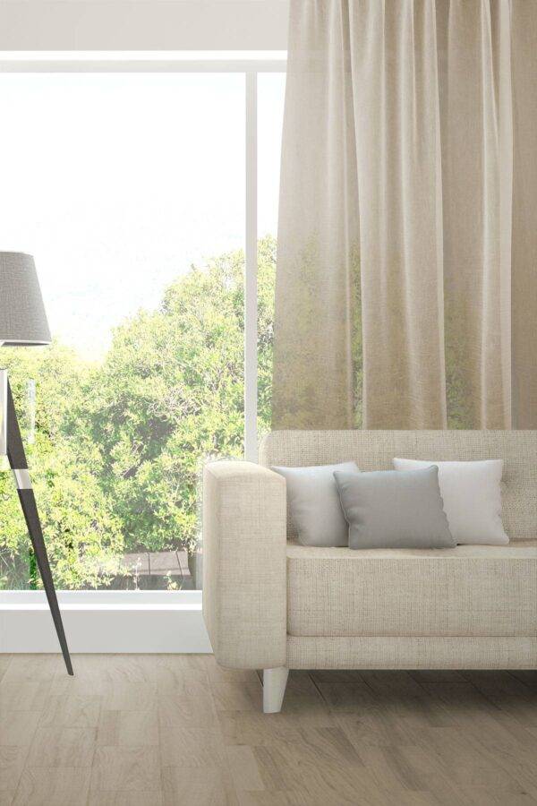 SILENZIO Tagvorhang halbtransparent Edelknitter Wohnzimmer Graubeige [217]