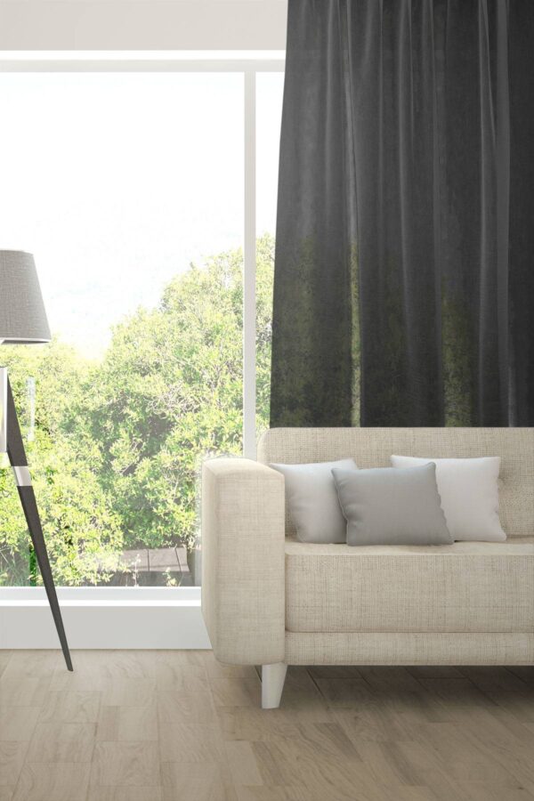 SILENZIO Tagvorhang halbtransparent Edelknitter Wohnzimmer Schwarz [206]