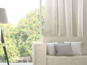 SILENZIO Tagvorhang halbtransparent Edelknitter Wohnzimmer Weiss [200]