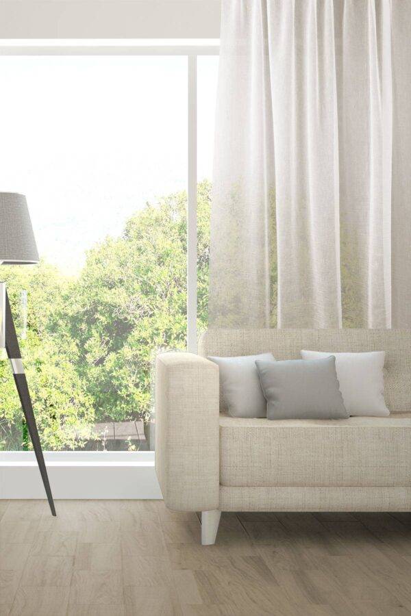 SILENZIO Tagvorhang halbtransparent Edelknitter Wohnzimmer Weiss [200]