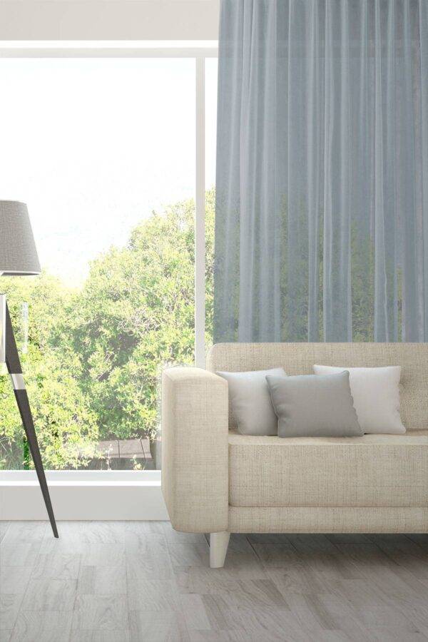 Tagesvorhang AVIVO Fischbacher 1819 Massvorhang Wohnzimmer Blaugrau [631]