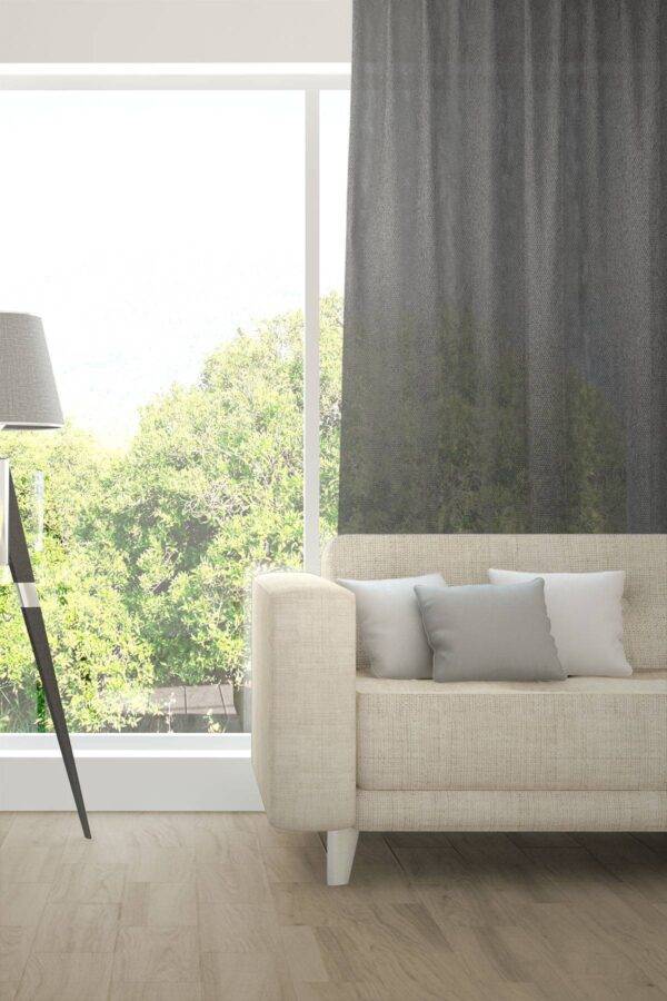 Tagesvorhang nach Mass dekorativ LUPO Fischbacher 1819 Wohnzimmer Dunkelgrau [915]