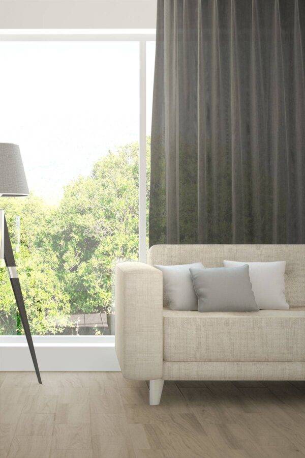 Tagvorhang nach Mass ALPHA Fischbacher 1819 edle Netzstruktur Anthrazit [747]