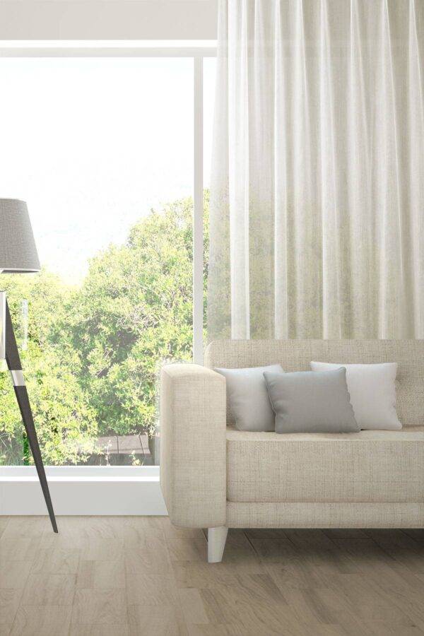 Tagvorhang nach Mass ALPHA Fischbacher 1819 edle Netzstruktur Ecruweiss [707]