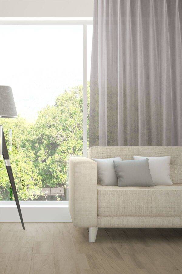 Tagvorhang nach Mass ALPHA Fischbacher 1819 edle Netzstruktur Grau [717]