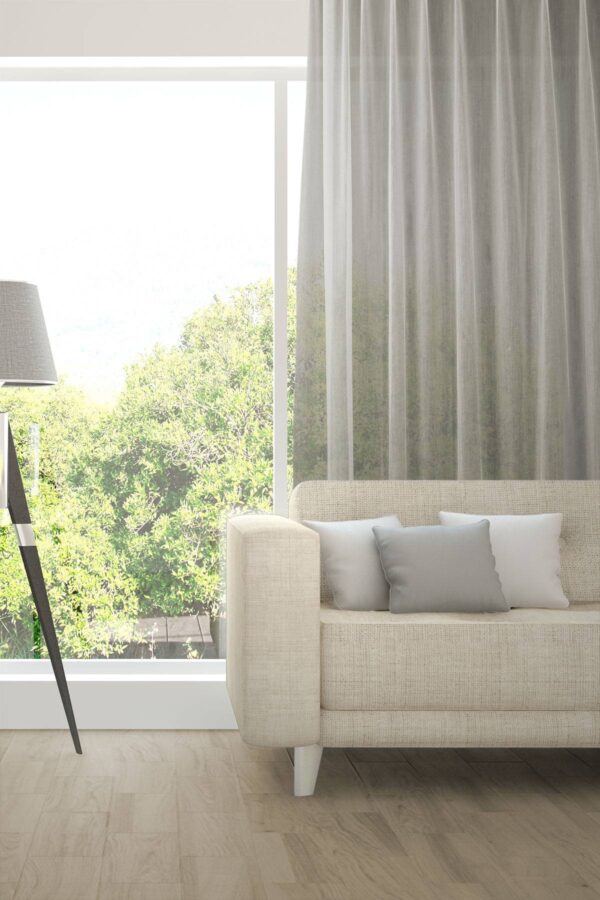 Tagvorhang nach Mass ALPHA Fischbacher 1819 edle Netzstruktur Silber [705]