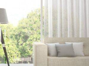 Tagvorhang nach Mass ALPHA Fischbacher 1819 edle Netzstruktur Weiss [700]