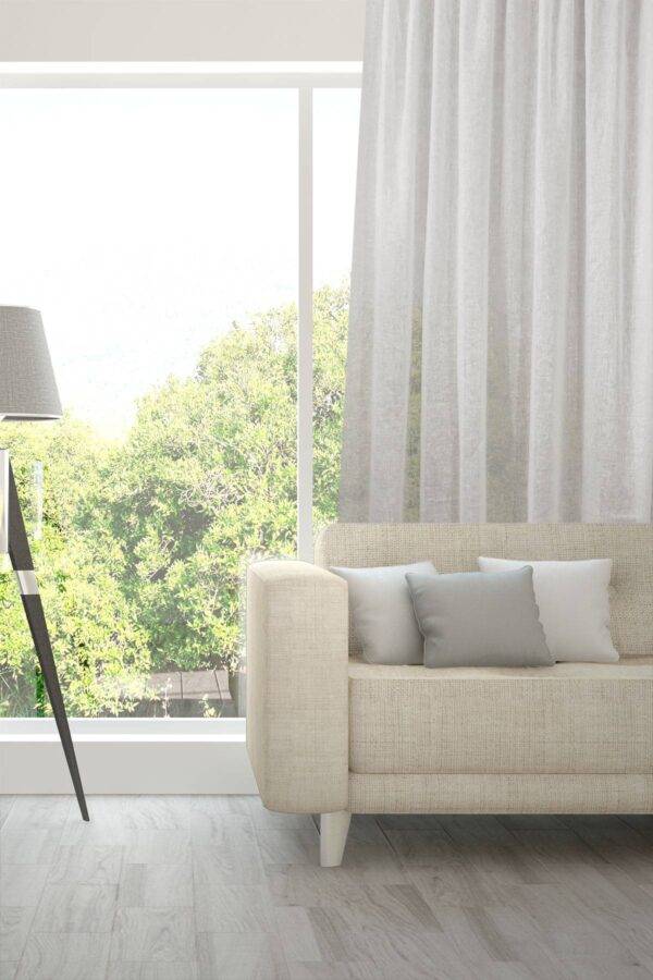 NOVA Leinenvorhang Fischbacher Tagvorhang Lichtgrau [405]