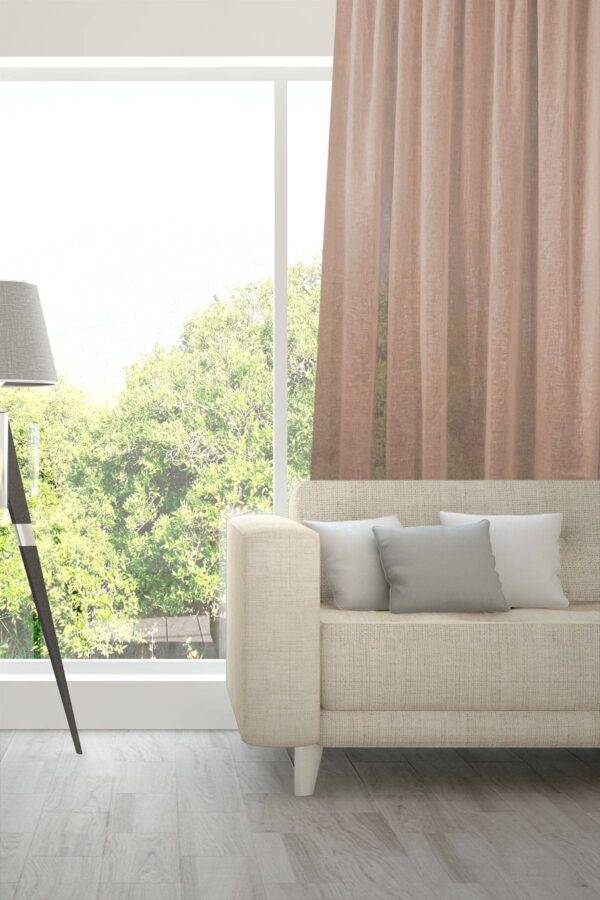 NOVA Leinenvorhang Fischbacher Tagvorhang Rot [402]