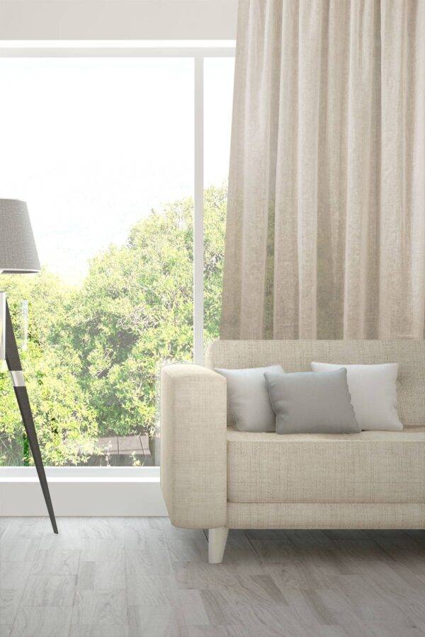 NOVA Leinenvorhang Fischbacher Tagvorhang Sandbeige [417]
