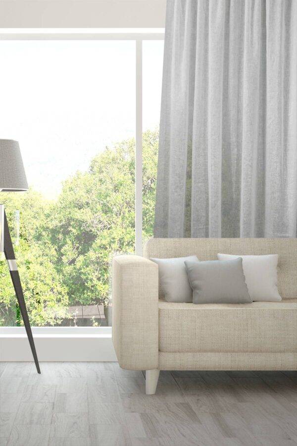 NOVA Leinenvorhang Fischbacher Tagvorhang Silber [415]