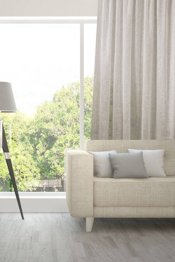 NOVA Leinenvorhang Fischbacher Tagvorhang Steingrau [427]