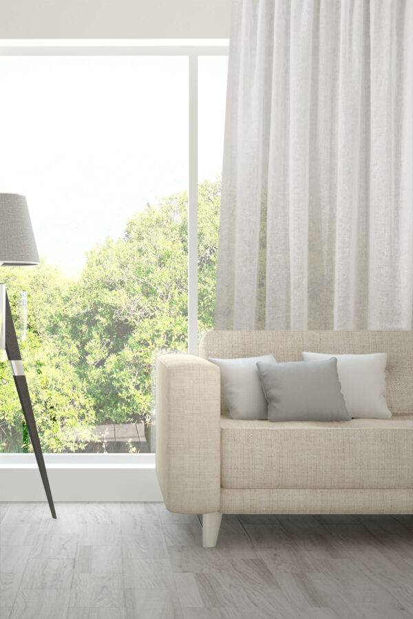 NOVA Leinenvorhang Fischbacher Tagvorhang Weiss [400]