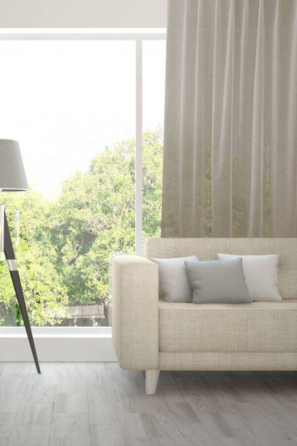 VENTO feiner Tagesvorhang Fischbacher Graubeige [357]