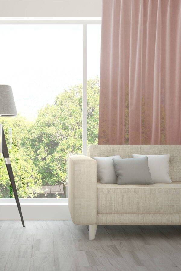 VENTO feiner Tagesvorhang Fischbacher Helles Korallenrot [202]