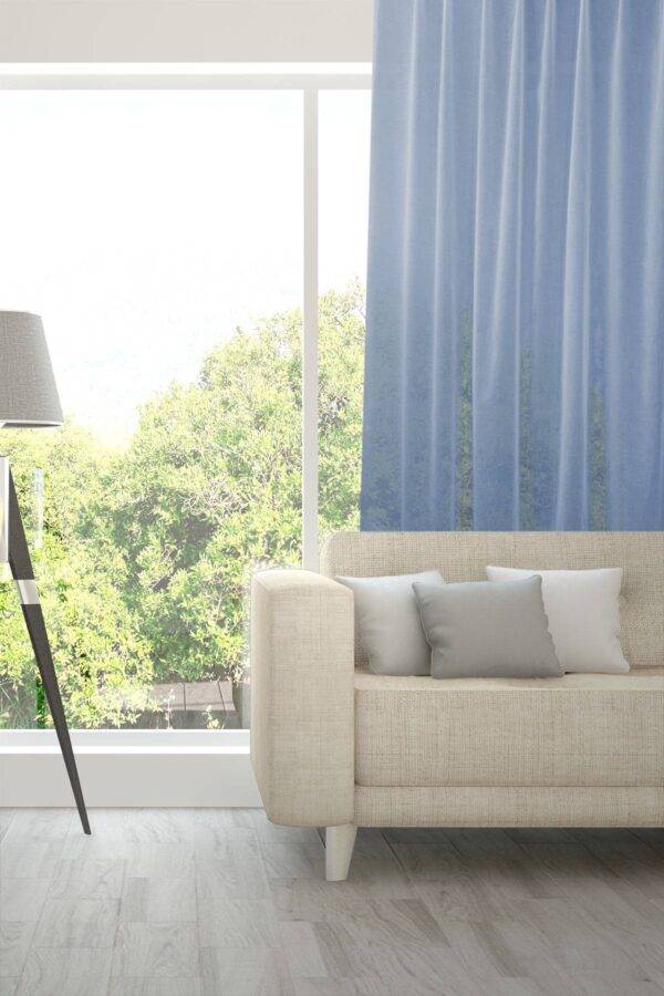 VENTO feiner Tagesvorhang Fischbacher Himmelblau [301]