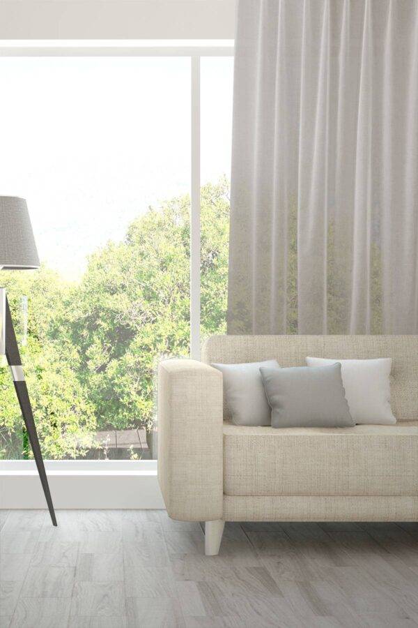 VENTO feiner Tagesvorhang Fischbacher Kieselgrau [347]