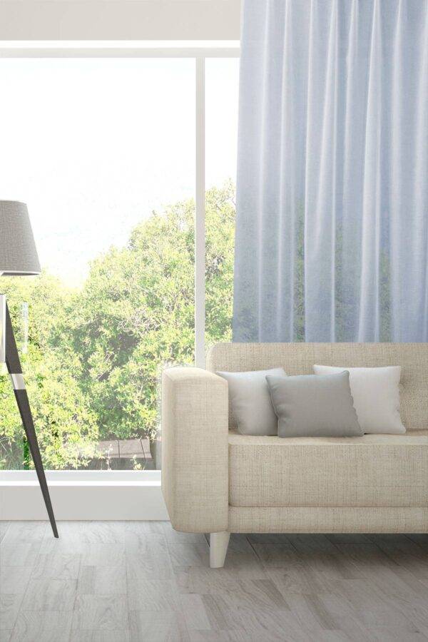 VENTO feiner Tagesvorhang Fischbacher Pastellblau [205]